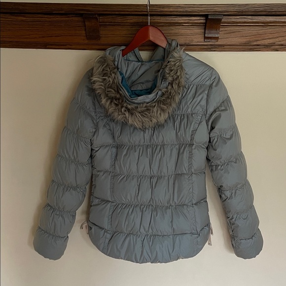 Eddie Bauer Feminine Down Jacket - Powder Blue with Side Ties - Picture 4 of 5
